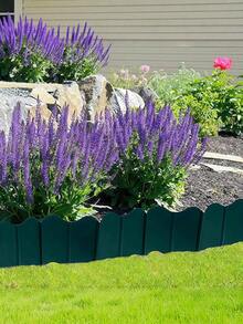 20PCS Decorative Garden Edging Fence - Plastic Lawn Divider-Landscape Border For Lawn, Flower Beds & Grass, DIY Corrugated Plastic Garden Edging - Durable Yard & Road Plant Palisade - Interlocking Design Garden Border Fence - Weather-Resistant Landscape Edging Panels - Flexible Garden Fence For Flower Beds, Lawn Edge, Driveway, Walkway, Or Backyard Decoration - màu xanh lá - Xem 3