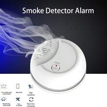 3 Packs Smoke Detector Fire Alarms 9V Battery Operated Photoelectric Sensor Easy To Install With Light Sound Warning, Test Button,9V Included For Home Hotel
