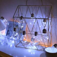 太阳能灯串复古爱迪生灯泡 - 8 种模式，防水防虫，适用于万圣节/圣诞节户外花园、露台、草坪装饰 - 彩色 - 查看 7