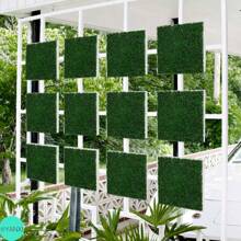 TAPETE DE HOJAS VERDES ARTIFICIALES, DECORACIONES PARA JARDIN, BLACÓN, HOGAR. PLANTAS FALSAS DE PLÁSTICO, TAPETE DE PLÁSTICO, FOLLAGE ARTIFICIAL VERDE. - Verde B 6 - Ver 4