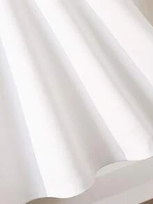 少女优雅白色单肩花朵装饰连衣裙+包包套装，3D花朵与珍珠点缀，喇叭袖设计，时尚派对、下午茶、街拍，适合春秋冬 - 白色 - 查看 6