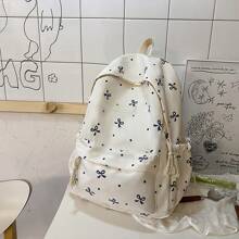The New Japanese-Style Fresh And Artistic Versatile Large-Capacity Bowknot Printed Backpack Is Suitable For Students To Go To School, Attend Classes, Study Independently, And Commute. It Is Also A Great Holiday Gift For Ladies.