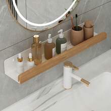 Wall Storage Stand For Bathroom, 1 Piece, Hanging Rack Without Tip For Bathroom, Spacious Bathroom Tray, Shampoo And Shower Gel Holder Organizer, Bathroom Organizers And Storage - Multicolor - View 10