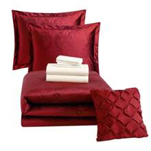 7 Piece  Bed In A Bag Comforter Set With Sheets Twin XL Full Queen King Sizes Reversible Machine Washable