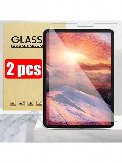 Película de vidro temperado para tablet, 2 peças, para iPad 9,7 polegadas 2017 2018 Air 1 2 3 4 5 10,2 10,5 polegadas iPad 5 6 7 8 9 10ª geração 10,9 polegadas iPad Pro 11,0 polegadas 2018 2020 2021 iPad Mini 5 6 2019 2021 Protetor de tela anti-impressão digital à prova de explosão de 8,3 polegadas 2 peças