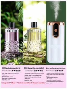 可充电自动香薰机，酒店精油香薰机，持久留香，卧室静音香薰扩散器，办公室电动空气清新剂，浴室除臭，6种精油香型（茉莉、栀子花、薰衣草、真我、香格里拉、山丘）室内长效香薰喷雾。 - 多香型 - 查看 29