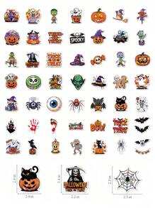 100/200 pièces Autocollants thème citrouille d'Halloween, autocollants de fête imperméables en vinyle, pour cadeaux de fête, décoration d'Halloween, décoration de maison, bouteilles d'eau, ordinateurs portables, tasses