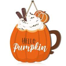 1 Bộ treo tường phong cách hiện đại với logo chủ đề bí ngô mùa thu, thích hợp cho nhà ở đa năng, phòng khách, nhà nông trại, trang trí chủ đề Lễ Tạ ơn mùa thu, quà tặng hoàn hảo - Nhiều màu - Xem 10