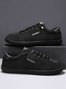 Herren Slip-On Sneaker, 2025 neue weiche & bequeme rutschfeste verschleißfeste Low-Top Rundkappe Elastikband, Große Größen 47, weiche und bequeme einfarbige Buchstaben Muster Lässig Pendler Sneaker, Outdoor Arbeits Lässliche Herren Low Top Schuhe