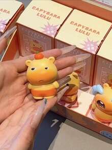 可爱水豚盲盒 - 超甜水豚露露创意表情符号收藏毛绒公仔，可爱卡通树脂小雕像装饰，居家/办公桌 & 生日/情人节派对收藏品