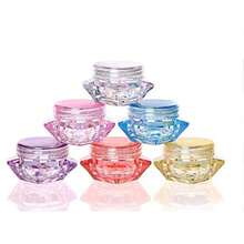QY 50 Pcs 5 Gram 5 ML Cosmetic Sample Empty Container Plastic Clear Cosmetic Pot Jars With Lids Diamondshape Makeup Jars Bottles For Eye Shadow Nails Powder JewelryMixColor 8502 - As Pic - View 1