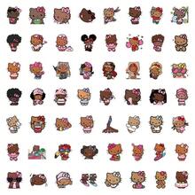 SANRIO 56PCS Cute Black Skin Stickers Kawaii Creative Cartoon DIY Decorative Decals Phone Laptop Diary Guitar Stationery Waterproof Stickers - Multicolor - View 3