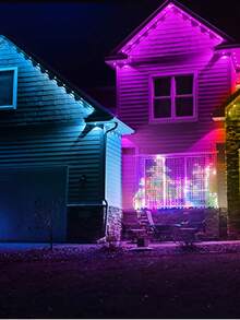 AIICRGB 500FT/300FT/200FT/100FT/50FT Permanent Outdoor Lights, Smart RGB Eave Light With APP/Remote Control, IP67 Waterproof, DIY Scene Modes, Music Sync, Timer Function, For Christmas, Party, Holiday Decor - Xem 6