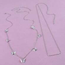 1pc Double Layer Tassel Butterfly Pendant Waist Chain - Silver Butterfly - View 6