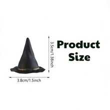 10pcs Black Mini Witch Hat, For DIY Crafts, Halloween Party Supplies, Party Decorations - Black - View 5