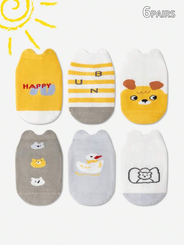 6 pares de calcetines extra largos y transpirables para niños con antideslizantes - Adecuados para niñas pequeñas y niños, calcetines de piso para interiores, bebés, niños pequeños, estilo de tobillo para bebés y bebés. Apropiados para todas las estaciones, regalos de vacaciones y cumpleaños