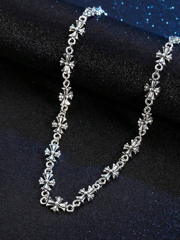 1 pieza Collar colgante de cruz vintage punk para hombres, moda minimalista versátil apto para uso diario y regalo de pareja