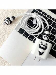 New Cartoon Panda Apple Charger Head Protective Case, Cable Winder, Charger Adapter, Data Cable Protective Cover