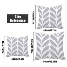 4 件套简约日常灰色几何“甜蜜之家”枕套，单面印花柔软桃色天鹅绒材质，45*45 厘米/50*50 厘米/40*40 厘米靠垫套适用于室内装饰、派对、礼物