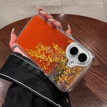 Ginkgo Leaf Pattern Mobile Phone Case, Adorned With Gold And Orange Hues Design, Suitable For IPhone 16, 15, 14, 13, 12, 11 Pro Models, TPU Material, Shockproof Protection. It Is A Great Gift For Family, Friends, Children, Birthdays, Spring Festival, Holidays, Boyfriends, Girlfriends And Valentine's Day. - Clear - View 10