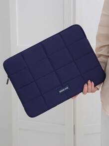 1 件女士绗缝 14/15.6 英寸笔记本电脑内胆包，简约马卡龙色网格笔记本电脑包，轻质平板电脑内袋，防震耐磨，适合学校、工作、生日和返校礼物，女士返校笔记本电脑包 书包 大学必备品 - 彩色 - 查看 4