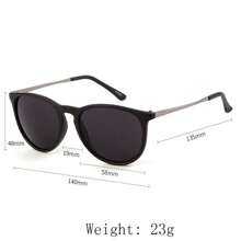 1件装女士塑料复古经典圆形时尚眼镜远足度假配件圆形太阳镜 - 灰色 - 查看 4