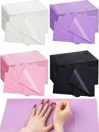 Disposable Pink & Black Nail Art Table Mat - 3-Layer Waterproof Foldable Manicure Station Pad, Non-Slip Beauty Drape For Salon, Spa, Home Use, Tattoo & Dental Grade Protection - Essential For Nail Techs, Beginners, Mobile Artists (Valentine's Day, Christmas Gift Set)