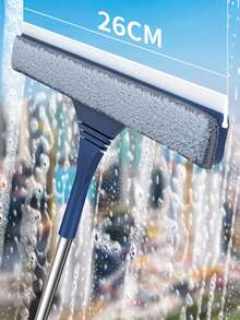 1pc Multi Functional Wiper, Glass Cleaner, Wipe Water Stains, Extendable Rod, Strong Water Absorption, Wipe Glass Artworks, Household Window Cleaning Tool, High-Rise Window Cleaning Wiper Brush