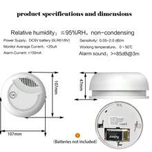3 Packs Smoke Detector Fire Alarms 9V Battery Operated Photoelectric Sensor Easy To Install With Light Sound Warning, Test Button,9V Included For Home Hotel