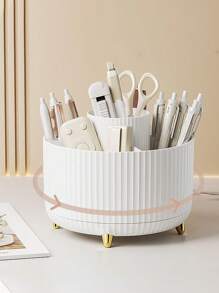 办公桌旋转笔筒 - 文具收纳盒 - 5格 - 铅笔和钢笔 - 学习用品 - 桌面收纳架 - 家用大容量办公桌笔盒 - 化妆品整理盒