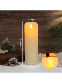 1 Peça Luz de Vela Sem Chama Cintilante a LED (Baterias Não Inclusas), Decoração de Vela de Cera Artificial com Brilho Quente, Adequada para Natal, Halloween, Dia dos Namorados, Casamento, Aniversário, Decoração de Quarto, Alimentada por Bateria