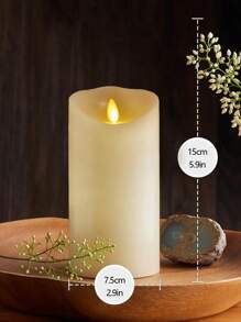 1 Peça Luz de Vela Sem Chama Cintilante a LED (Baterias Não Inclusas), Decoração de Vela de Cera Artificial com Brilho Quente, Adequada para Natal, Halloween, Dia dos Namorados, Casamento, Aniversário, Decoração de Quarto, Alimentada por Bateria