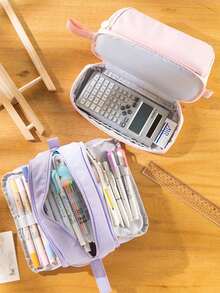 1 Pc Large Capacity Pencil Case Multifunction Student Pencil Cases Portable Big Pen Bag Case Storage Box Pen Case Gift Office School Stationery Supplies Creative Stationery Travel Bag Back To School Gifts For Boys&Girls - Multicolor - View 6