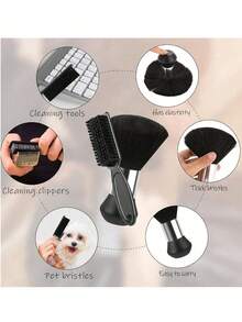 1/4 件专业理发工具套装 - 理发推子清洁刷、耐热造型梳、男士尼龙鬃毛胡须刷 - 沙龙品质理发配件套装，适合所有发质、返校、旅行度假必备、女士发饰 - 彩色 - 查看 9