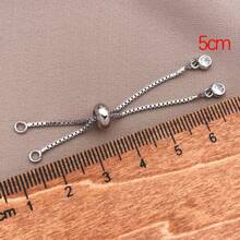 3pcs 18K Gold Plated Brass Adjustable Box Chain, Rubber Bead Bracelet Extender, Adjustable Bracelet Connector, Suitable For Women Jewelry Making