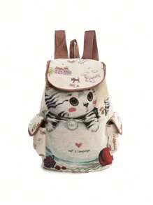 Unique Style Women's Backpack Drawstring Closure Embroidery Large Capacity Bag - Multicolor - View 1