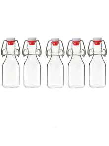 5/3/2/1pcs/2oz Glass Juice Bottle Set - Mini Glass Bottles With Shaker Lids, Suitable For Homemade Beverages, Extracts, Candies, Crafts And Party Decorations, Refillable, Travel Accessories - Clear - View 12