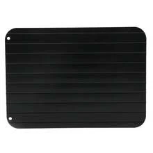 Bandeja de descongelación rápida y segura de carne de aluminio metálico, plato de descongelación, gadget de cocina para el hogar - Negro - Ver 9