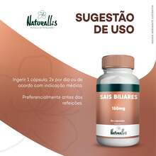 Sais Biliares 150mg - 60 cápsulas Sem Sabor - Sem sabor - Visão 3