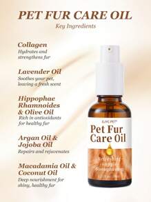 GJYC PET Pet Fur Care Oil - Detangles, Reduces Shedding - Adds Shine With Collagen & Natural Oils - Leave-In Conditioner For Dogs & Cats - 1.01 Fl. Oz