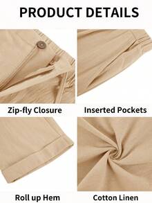 Runcati Men's Linen Yoga Beach Pants Loose Fit Casual Summer Elastic Waist Drawstring Baggy Trousers With Pockets - 米色 - 查看 5