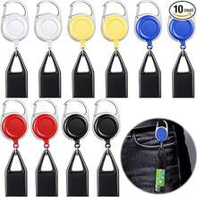 Clip retráctil para encendedor, surtido de colores - Portaencendedor con clip y cadena, funda clásica para encendedor, clip individual para mayor comodidad, en negro, blanco, rojo, azul, amarillo, verde, rosa, naranja
