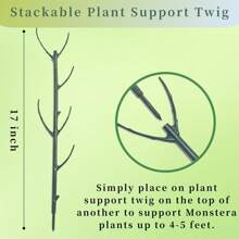 5 Pack Stackable Plant Support Stakes, 38inch Climbing Plant Sticks Structures For Monstera With Garden Ties, Durable Alternative To Moss Pole For Indoor Outdoor Plants