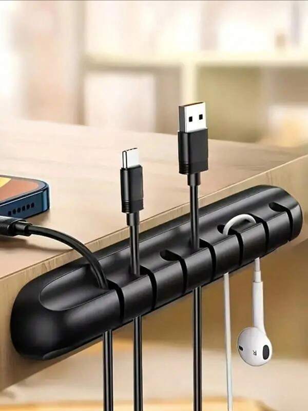 1 stuks kabelclips, snoerhouders USB-kabel stroomkabelbeheer, siliconen zelfklevende haken kabelorganizers geschikt voor auto thuiskantoor school (3/5/7 sleuven)