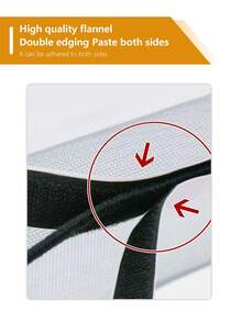 黑色自粘窗纱，轻质聚酯纤维自粘免钻孔网纱，细网防虫，易于安装/拆卸，透明设计透光，适用于家用门窗