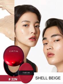 TIRTIR Red Cushioned Foundation Air Cushion, Lightweight Concealer Lasting Light Weight Semi-Matte 18g - 22N Shell Rice - View 3