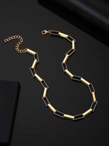 1pc Bohemian Metal Chain Necklace, Fashionable Luxury Personalized Necklace For Men
