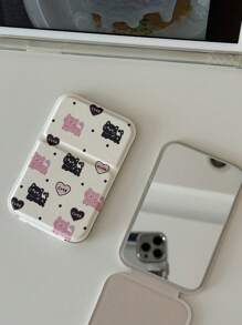 2个装 - 可爱卡通樱桃猫便携式化妆镜，小巧便携，适合日常工作和旅行，女士手持折叠化妆镜，化妆，便宜，房间装饰，梳妆台，旅行，卧室，化妆配件，镜子，梳妆镜，迷你镜，粉盒镜，小镜子，手持镜，便宜，圣诞礼物，化妆，化妆工具，便宜货，礼物，女士礼物，圣诞礼物