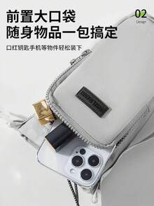 Women Shoulder Bags - [網格款]酒紅色(手機包+杯袋) - 查看 4