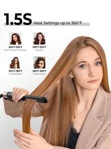 UKLISS Plancha alisadora mini, voltage doble de 110-240V, adecuada para flequillo y cabello corto - sin batería requerida, alisadora, diseño de mango suave, estructura duradera (diseño minimalista negro y dorado)